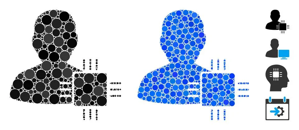 System Developer Composition Icon of Round Dots Stockillustratie