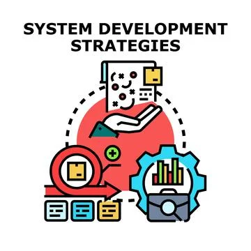 System development strategies for business development process Illustrazione stock