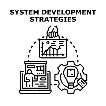 System development strategies creating business solutions and growth Stockillustratie