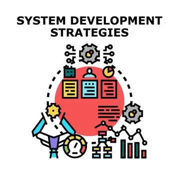 System development strategies planning and implementation Stock Illustration