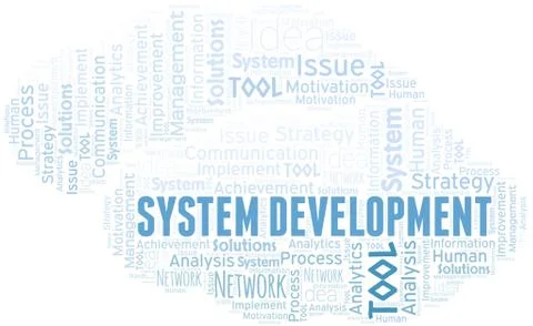 System Development typography vector word cloud. Stock Illustration
