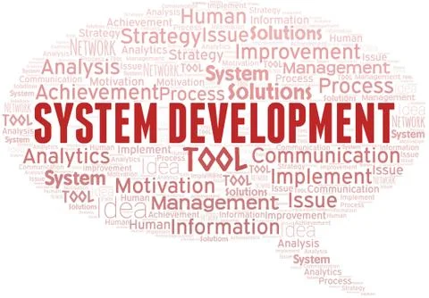 System Development typography vector word cloud. Stock Illustration
