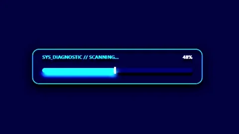 System Diagnostic Scanning progress bar interface animation with 22 percent.. Stock Footage 344710278