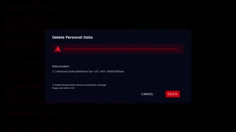 System directory database deletion warning animation Stock Footage 348126820