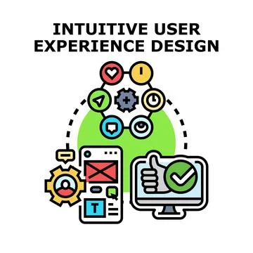 System displaying a mobile application and desktop monitor Stock Illustration
