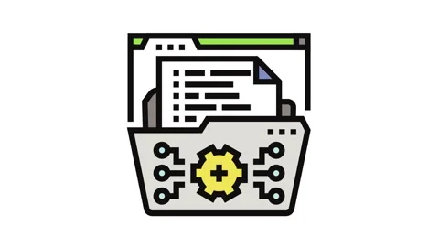 System documentation analyst color icon animation Stock Footage 326106096
