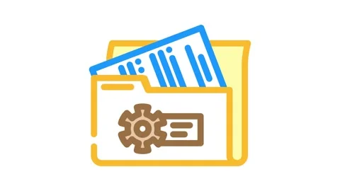 System documentation analyst color icon animation Stock Footage 327263320