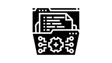 System documentation analyst glyph icon animation Stock Footage 326152911