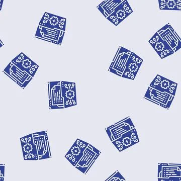 System documentation analyst glyph seamless pattern Stock Illustration
