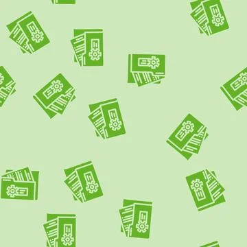System documentation analyst glyph vector seamless pattern Stock Illustration
