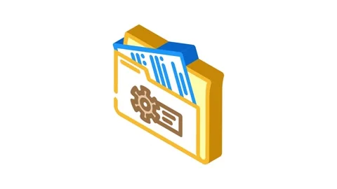 System documentation analyst isometric icon animation Stock Footage 327285017