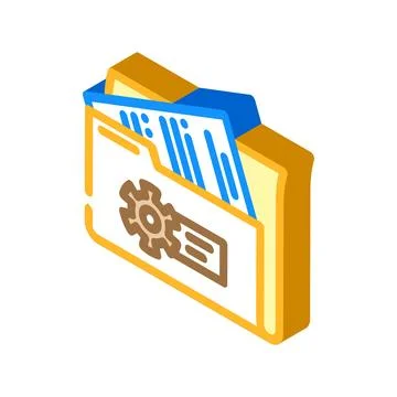 System documentation analyst isometric icon vector illustration Stock Illustration