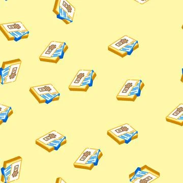 System documentation analyst isometric icon seamless pattern Stock Illustration
