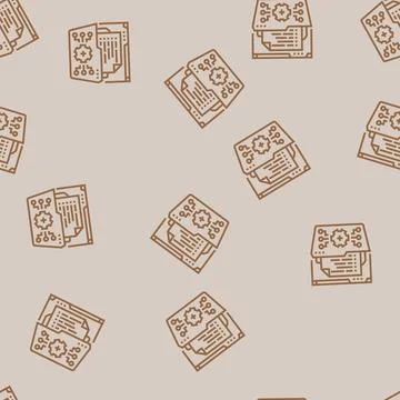 System documentation analyst line seamless pattern 스톡 일러스트
