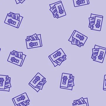 System documentation analyst line vector seamless pattern 스톡 일러스트