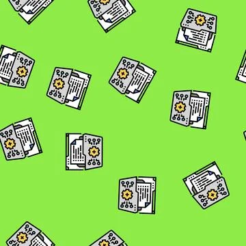 System documentation analyst vector seamless pattern Stock Illustration