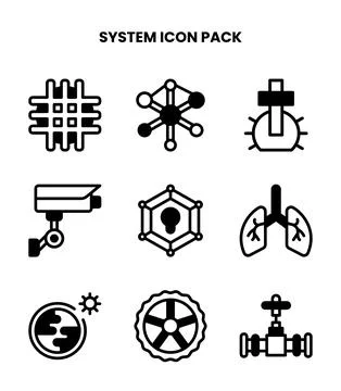 System DuoTone Graphics Icons Pack Stock Illustration