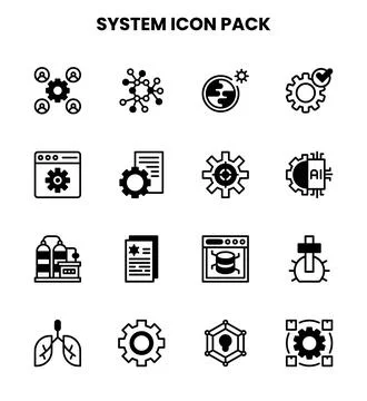 System DuoTone Graphics Icons Pack Stock Illustration