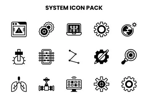 System DuoTone UI Icons Pack Illustrazione stock