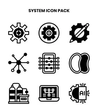 System DuoTone Vector Icons Pack Stock Illustration