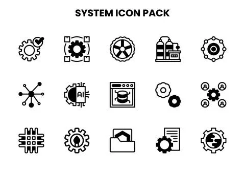 System DuoTone Vector Icons Pack Stockillustratie