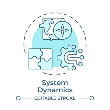 System dynamics soft blue concept icon Stock Illustration