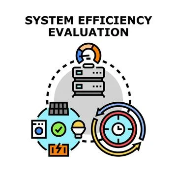 System efficiency evaluation concept representing process optimization Stock Illustration