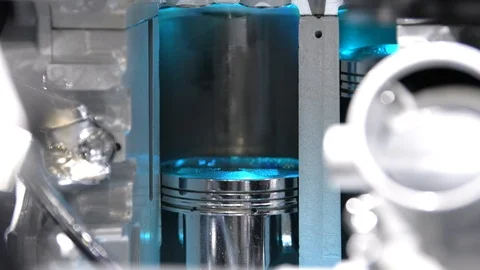 The system of the engine in hybrid vehicle. Video stock 91108133