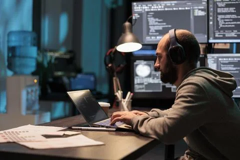 System engineer programming user interface Foto stock