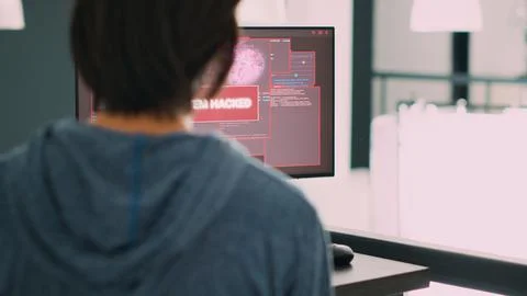 System engineer wokring on server code and reading database error Stock Photos