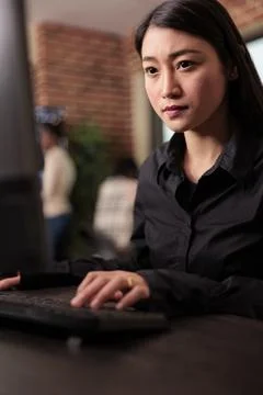 System engineer working on programming project Stock-Fotos