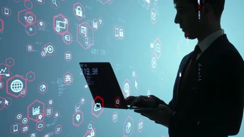 System engineering concept. Communication network. GUI (Graphical User Interface Stock Footage 138418702