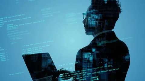 System engineering concept. Programmer. Data coding. Stock Footage 168117183