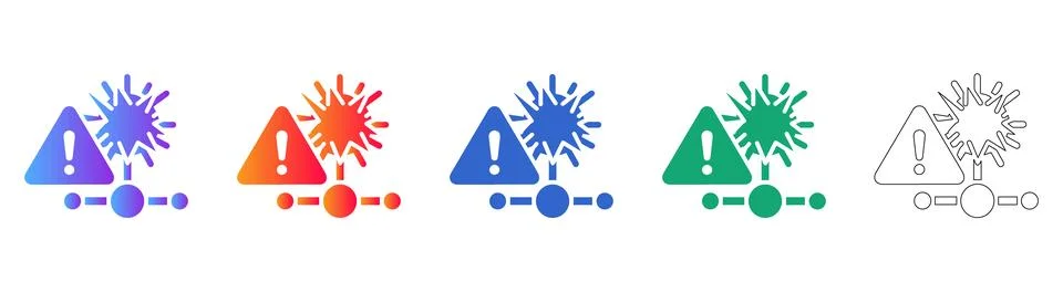 System Error Alert and Failure Icons Stockillustratie