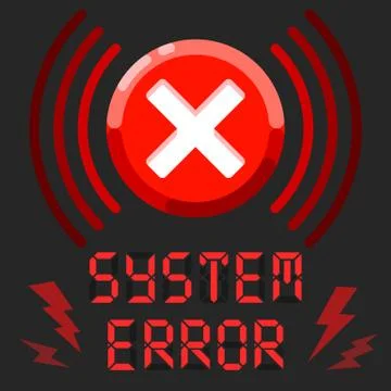 System error alert message with alarm sign Stock Illustration