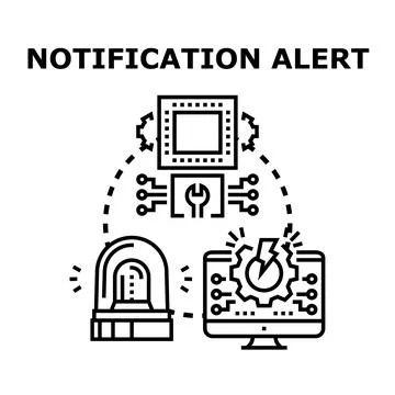 System error alert, service maintenance, and technical support concept Stock Illustration