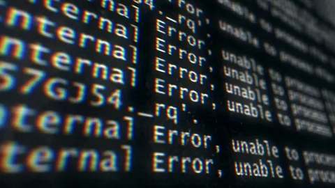 System  Error Close-up Video stock 71835755