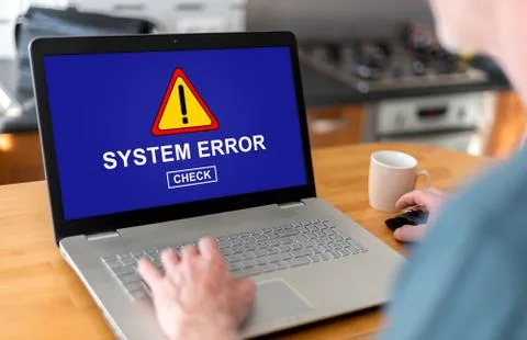 System error concept on a laptop Stock Photos