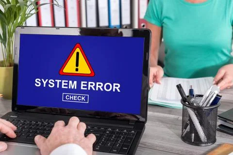 System error concept on a laptop Foto stock
