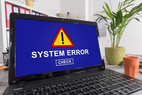 System error concept on a laptop Foto stock
