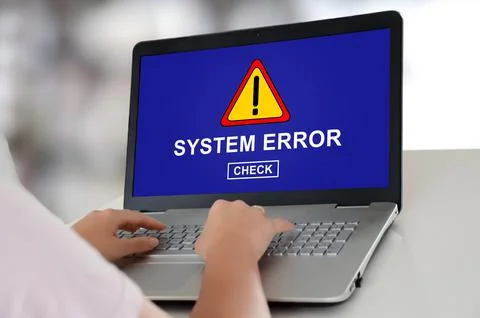 System error concept on a laptop Stock Photos