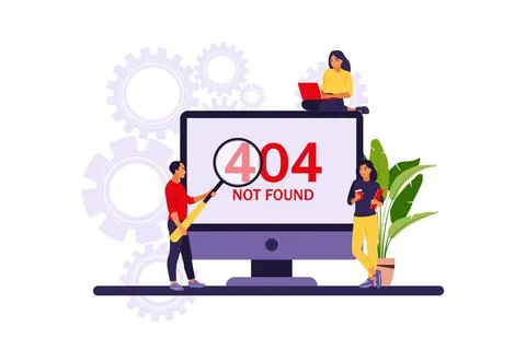 System error concept. Programmers working with system error. Vector illustrat 스톡 일러스트