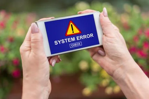 System error concept on a smartphone Foto stock