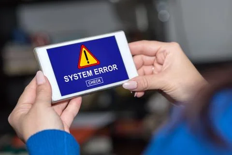 System error concept on a smartphone Foto stock