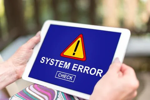 System error concept on a tablet Foto stock