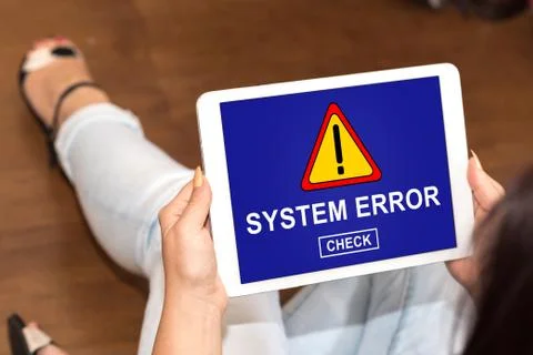 System error concept on a tablet Stock Photos
