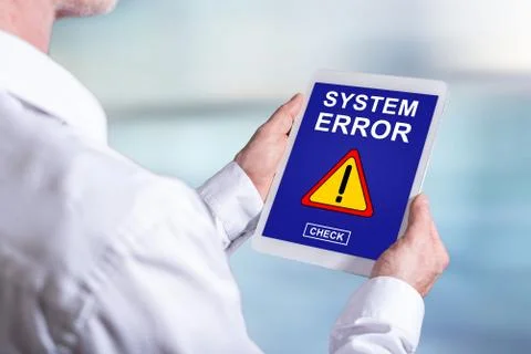 System error concept on a tablet Stock Photos