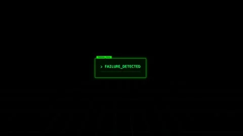 System error failure detected message on a dark futuristic digital Stock Footage 346190576