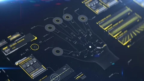 System error, fingerprint scan process, hacked database, identity theft, crime Stock Footage 117136645