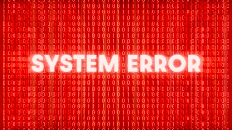 System Error, flickering warning sign. Stock-Footage 284348371